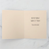 写真のフローラリースとウッドランドキツネ誕生日 カード (内部)