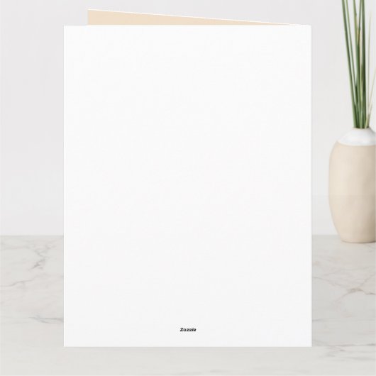 写真のフローラリースとウッドランドキツネ誕生日 カード (裏面)