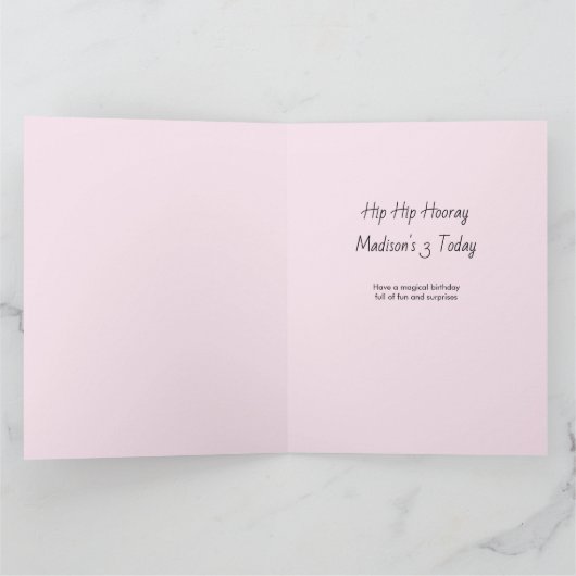 写真のフローラリースウッドランドディアピンク誕生日 カード (内部)