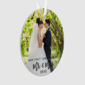 写真のブラシの原稿の初めてのクリスマス氏及び夫人 オーナメント (正面)