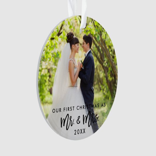 写真のブラシの原稿の初めてのクリスマス氏及び夫人 オーナメント (正面)