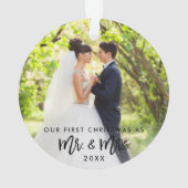 写真のブラシの原稿の初めてのクリスマス氏及び夫人 オーナメント (裏面)