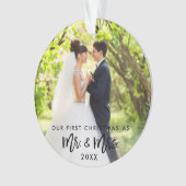 写真のブラシの原稿の初めてのクリスマス氏及び夫人 オーナメント (正面)