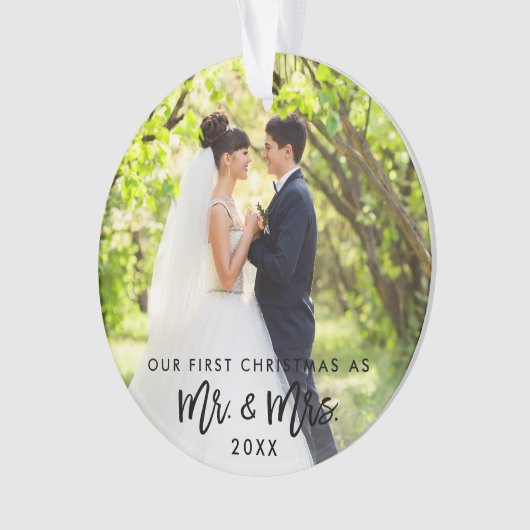 写真のブラシの原稿の初めてのクリスマス氏及び夫人 オーナメント (正面)
