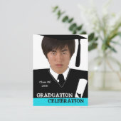 写真のヘッド打撃の挿入物の卒業のパーティの招待状 招待状 (スタンド正面)