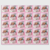 写真のベビーのギフトの包装紙、あなたの色、名前 ラッピングペーパー (フラット)