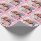 写真のベビーのギフトの包装紙、あなたの色、名前 ラッピングペーパー (角)