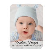 写真のベビーの生誕通知のパーソナライズ マグネット (縦)