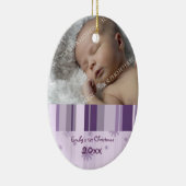 写真のベビーの第1クリスマスのオーナメント セラミックオーナメント (右)