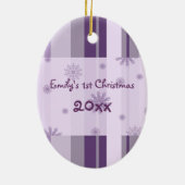 写真のベビーの第1クリスマスのオーナメント セラミックオーナメント (裏面)