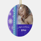 写真のベビーの第1クリスマスのオーナメント セラミックオーナメント (右)