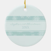 写真のベビーの第1クリスマスのオーナメント セラミックオーナメント (裏面)