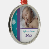 写真のベビーの第1クリスマスのオーナメント メタルオーナメント (右)