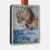 写真のベビーの第1クリスマスのオーナメント メタルオーナメント (右)