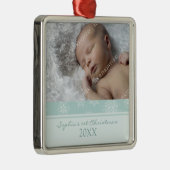 写真のベビーの第1クリスマスのオーナメント メタルオーナメント (右)