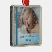 写真のベビーの第1クリスマスのオーナメント メタルオーナメント (右)