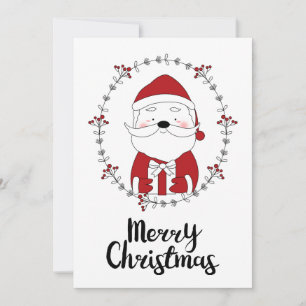 写真のホリデーカード かわいいサンタのクリスマス シーズンカード