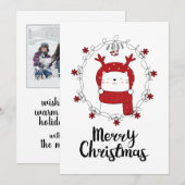 写真のホリデーカード | クリスマスに鹿に変身した猫 シーズンカード (正面/裏面)