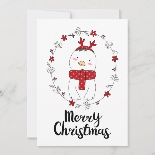 写真のホリデーカード | クリスマスのチキン・トナカイ シーズンカード (正面)