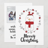 写真のホリデーカード | クリスマスのチキン・トナカイ シーズンカード (正面/裏面)