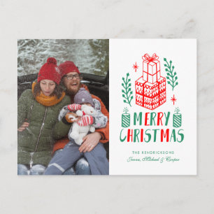 写真のホリデーカード クリスマスのプレゼント シーズンポストカード