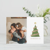 写真のホリデーカード | クリスマスのペーパーツリー シーズンカード (スタンド正面)