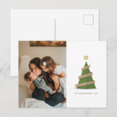 写真のホリデーカード | クリスマスのペーパーツリー シーズンポストカード (正面/裏面)
