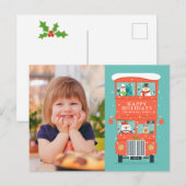 写真のホリデーカード | サンタのダブルデッカー シーズンポストカード (正面/裏面)