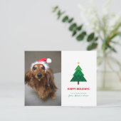 写真のホリデーカード | ジオメトリックなクリスマスツリー シーズンポストカード (スタンド正面)