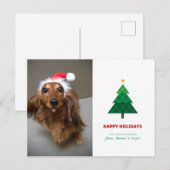 写真のホリデーカード | ジオメトリックなクリスマスツリー シーズンポストカード (正面/裏面)