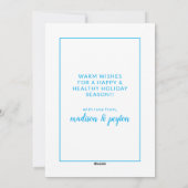 写真のホリデーカード | ピンクとターコイズで楽しく シーズンカード (裏面)