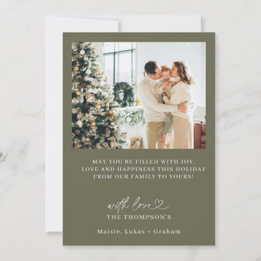 写真のホリデーカード, 現代的なクリスマスカード 招待状 (裏面)