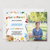 写真のホワイトドレスの混乱した絵を描招待状 招待状 (正面)