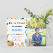 写真のホワイトドレスの混乱した絵を描招待状 招待状 (スタンド正面)