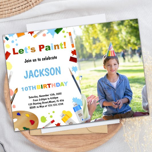 写真のホワイトドレスの混乱した絵を描招待状 招待状