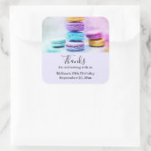 写真のマカロンカラフル誕生日ありがとう スクエアシール (バッグ)