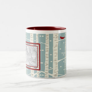 -写真のマグ樺の木の生存 ツートーンマグカップ