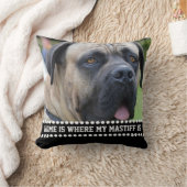 写真のマスティフ犬の引用文の家はマスティフがあるところです クッション (ブランケット)