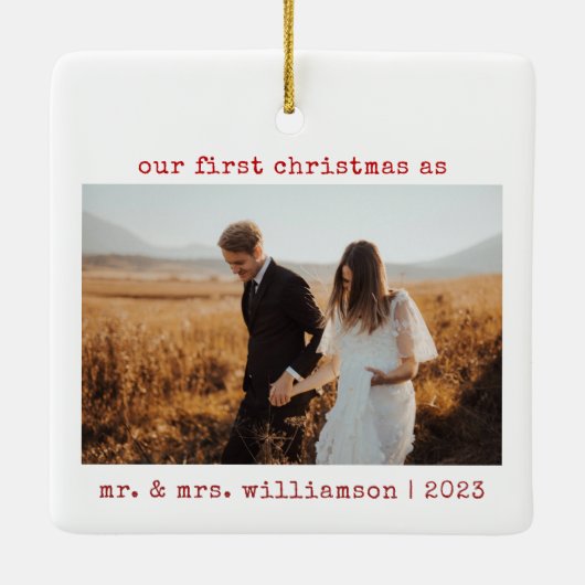写真のミセスとミニマル初めてのクリスマス セラミックオーナメント (裏面)