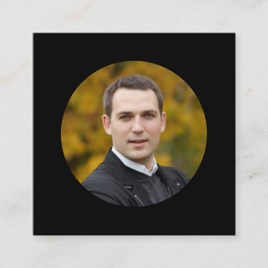 写真のミニマルシンプルム編集可能カラーの追加 スクエア名刺 (正面)