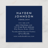 写真のミニマルシンプルム編集可能カラーの追加 スクエア名刺 (裏面)