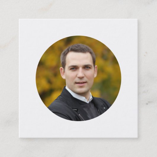 写真のミニマルシンプルム編集可能カラーの追加 スクエア名刺 (正面)