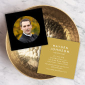 写真のミニマルシンプルム編集可能カラーの追加 スクエア名刺