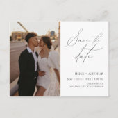 写真のミニマルスクリプトの保存日付 ポストカード (正面)