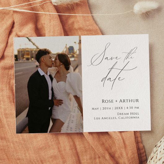 写真のミニマルスクリプトの保存日付 ポストカード