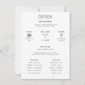 写真のミニマルプロポーションリクエストGroomsman情報カード 招待状 (裏面)