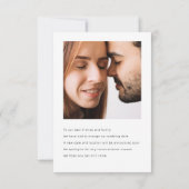 写真のミニマル化によって日付結婚が 招待状 (裏面)