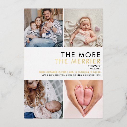 写真のメリークラス誕生金ゴールド 箔シーズンカード (正面)