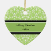 写真のメリークリスマスのお母さんのオーナメントの緑 セラミックオーナメント (裏面)