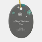 写真のメリークリスマスのパパのオーナメントの水の灰色 セラミックオーナメント (裏面)